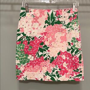 Ralph Lauren Pink and Green Floral Pencil Skirt